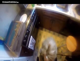 Skinny blonde milf slut fucked by a black dude