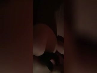 Bent over babe drilled with a dildo