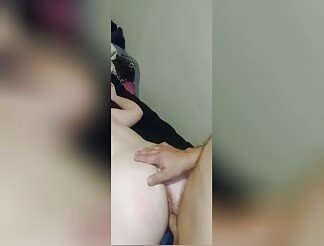 Wife watches her man doggy styling another babe