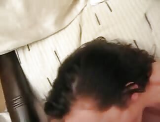 Brunette cutie tastes cum after giving head