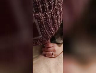 Adorable girlfriend swallows cum after an amazing blowjob