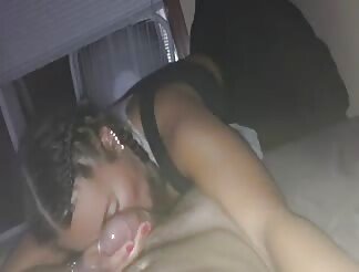 Nasty girl enjoys pleasing her boyfriend by sucking his dick