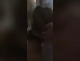 Nude girl sucks dick and fucks in doggy style