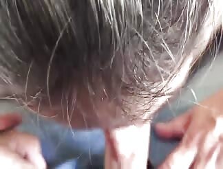 Tattooed mature naughty swallows cum after blowjob