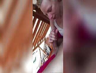 Filthy girl puts the whole cock in her mouth