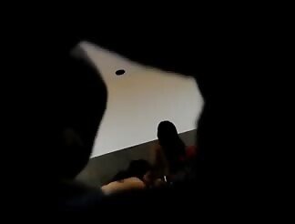 Busty brunette and lavish ebony pounded on a  camera