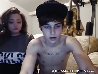 A teen couple makes their first video