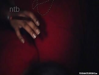 Glam chick rides a BBC in a car