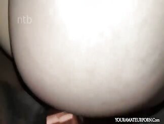 Hard interracial doggy style for a lustful brunette