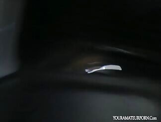 Russian naughty gets cum on her face in a van