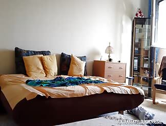 Gorgeous naked tattooed German girl likes to drink and fuck