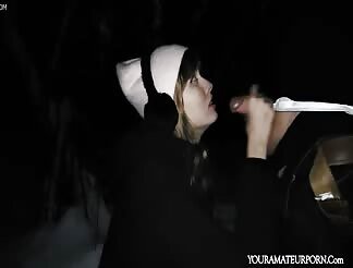 Fucking a beautiful blonde in the snow