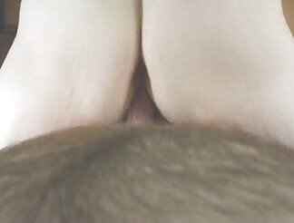 Mature reverse cowgirl