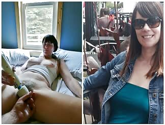 Milf dressed undresed colllage slideshow