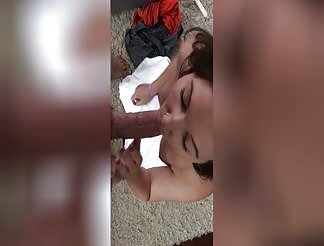 On her knees she sucks the best 