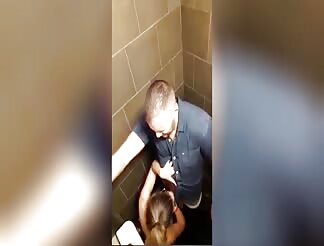 Girl caught sucking a dick on toilet