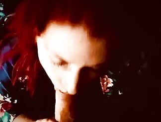 Redhead milf sucks cock with great eye contact