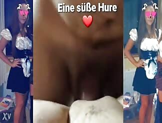 Hot and wet love with a sweet whore in a french maid dress