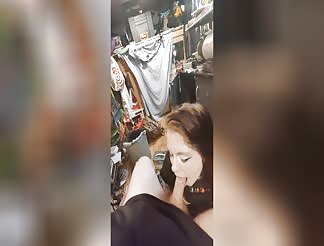 hot redhead girlfriend sucking my cock