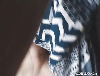 Slim sweetie wraps her lips around a dick