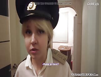 Kinky police officer sucks and fucks in the bedroom