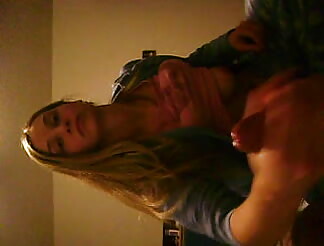 Sexy Girl stroking the cock till her man cums