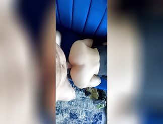 Little Latina works dick on couch