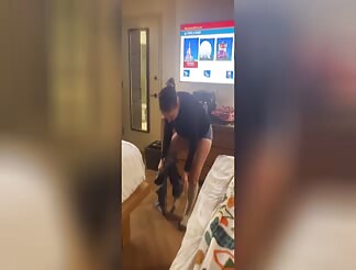 undressing at the hotel
