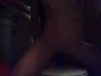 naughty chic inserts gigantic dildo in toilet 