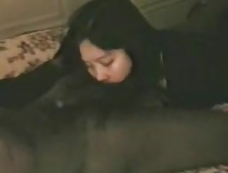 Hot oriental broad loves ebony schlong 