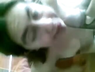 cute babe tasting cock head 