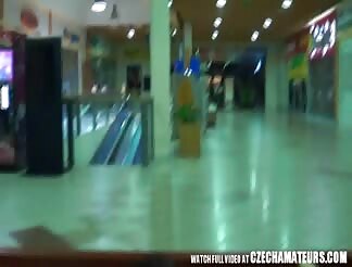 AMATEUR Exhibitionist pair screw in Shopping Mall 